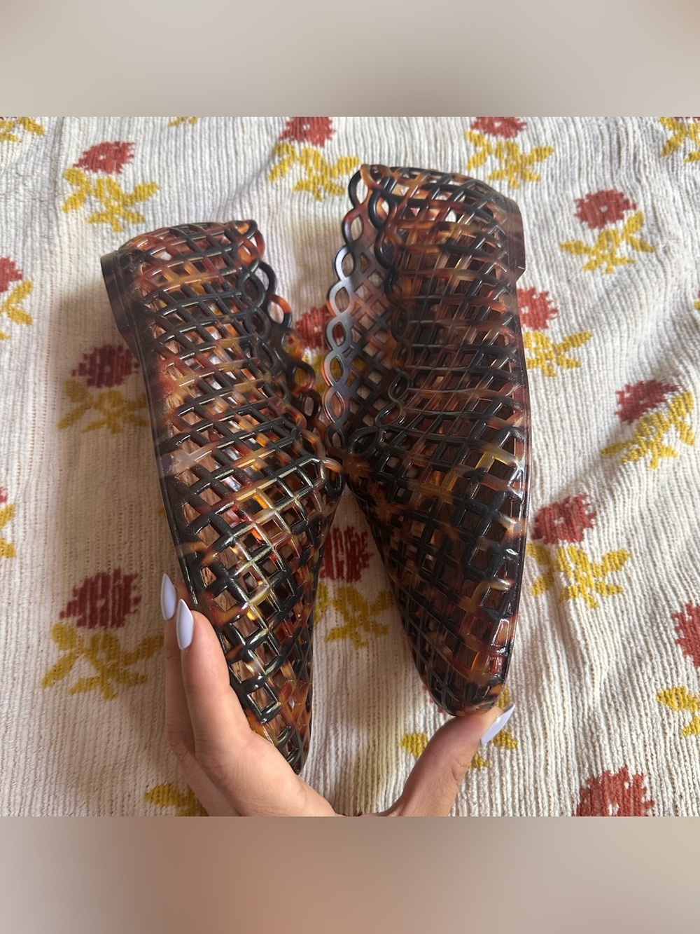 Steve Madden Grove Jelly Ballet Flats tortoise shell plastic cage design W 8 - Picture 11 of 13